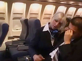 Hot Handjob from sexy Stewardess