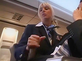 Hot Handjob from sexy Stewardess