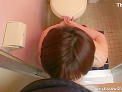Hot Japanese Girl Tied Blowjob Hairly Dick With Yummy Tits Toilet