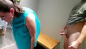 Hot amateur milf creampied in Outlet Mall dressing room