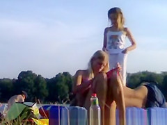 Hot blond puts a new top on