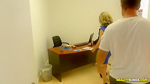 Hot blonde milf simulating actual conditions to test the