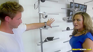 Hot blonde milf simulating actual conditions to test the