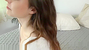 Hot blonde rubs her hairy muff
