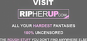 Hot blonde teen 18+ sucks hard on stepbro's cock and gets stocking ripped for rough anal