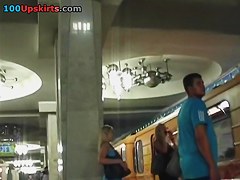 Hot cunt cameltoe up the petticoat of golden-haired sweetheart