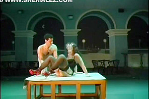 Hot shemale threesome and cumshot 7w