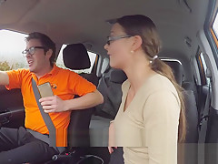 Hot student 18+ banged in driving school car