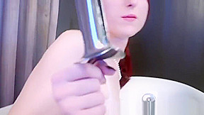 Hot tbabe Jelena Vermillion using big dildo in her asshole