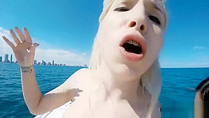 Hot teen 18+ besties giving a BJ and screwed on speedboat