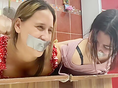 Hotties Has Fun Being Two Bound And Gagged Girls In Tight Bondage