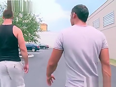 Hunk getting paid for public gay sex by outincrowd