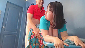 I Have Sex With My Stepmother While She Is Cleaning - I Cum Inside