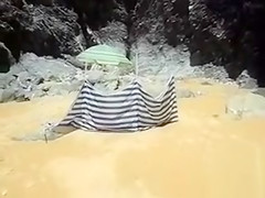 I caught a nudist woman masturbating on the beach