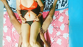 Indian Desi Couple In Sexy Red Dress And Horny Hardcore Sex