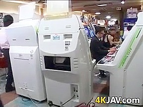 Japanese Lesbians At The Arcade