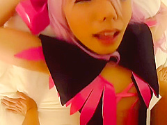 Japanese cosplay babe Chika Arimura fingered