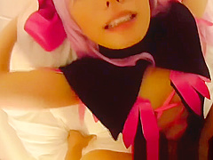 Japanese cosplay babe Chika Arimura fingered