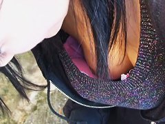 Japanese cutie honors us with her breasts in this action