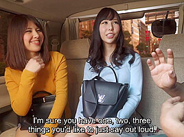 Japanese wives with big hair and big libidos have an afternoon threesome