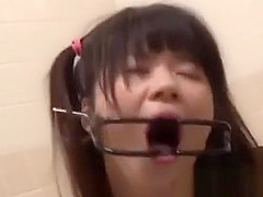 Jav teen 18+ Ambushed Gets Deep Throat Cock Gagging Through Mouth Brace