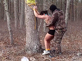 Jenna Bound In The Woods - Babesintrouble