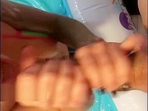 Kali Kavalli Oiled up in Blowup Pool Blowjob with Cum Shot in Eye