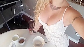 Katerina Kalista - Horny Babe Uses Cucumber To Pleasure Her Juicy Pussy In The Kitchen 17 Min