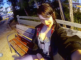 Kinky chick is waiting for guys who would fuck her brains out, in a local park