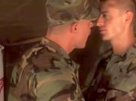 Kinky sergeant fucks his subordinate in the tent