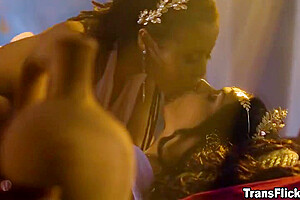 Kira S And Eva Maxim - Ts Goddess Cum On Ebony Goddess Ass