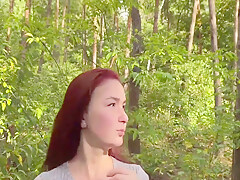 Kleo Model In Redhead Wife Public Blowjob In The Forest And Swallow 10 Min
