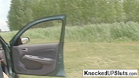 Knocked Up Slut Takes Care Of A Cock Outdoors - KnockedUpSluts