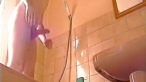 Kudoslong Strips Naked And Gets In The Shower And Wanks And Orgasms Spurting Cum Over His Belly