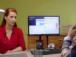 LOAN4K  Agent in credit company loves boobs of his gorgeous customer