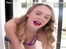 LUBED Oiled up bathing beauty Alexis Adams fucked