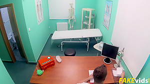 Lady Blond In Routine tests end with hot wet sex