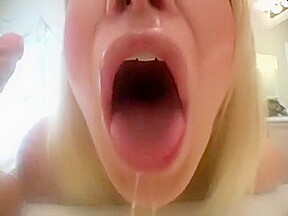Lapdance POV Allie practices sucking on dildo