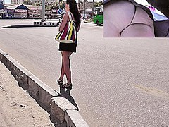Large upskirt butt in close-up