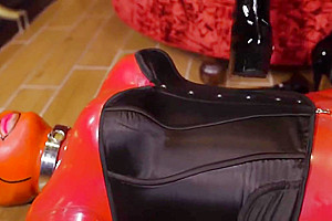 Latex Sissy In Chastity And Fucked By Mistress