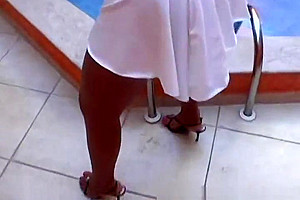 Latin American tranny masturbates