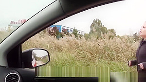 Leaned over teen 18+ giving blowjob and fucking in car