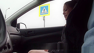 Leaned over teen 18+ giving blowjob and fucking in car