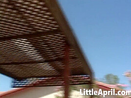 Little April licked out by tasty petite brunette