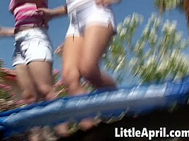 Little April licked out by tasty petite brunette