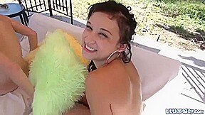 Little Bailey licked out in naughty lesbo fun