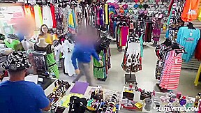 Loss Prevention Officer Makes The teen 18+ Thieves Do Whatever He Say