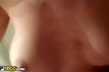 Lovers film sex outdoors and in shower