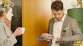 MATURE4K  Big Tits Mature Likes Coffee and My Cock