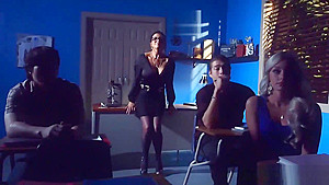 MILF teacher shows a porn movie in class and fucks a student 18+